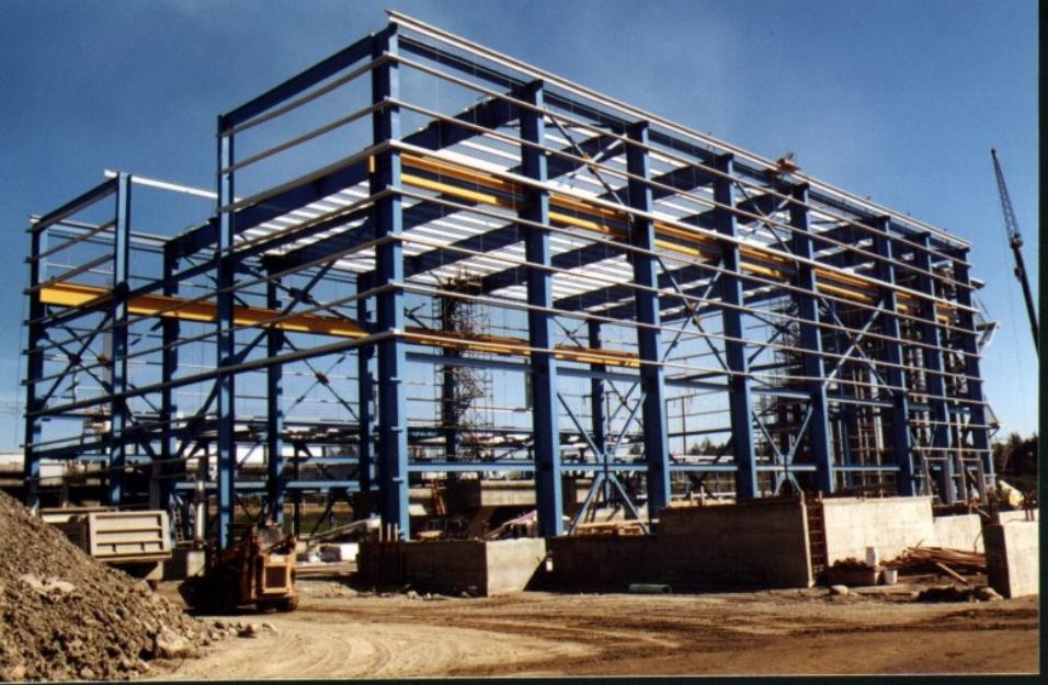 Steel framework under construction